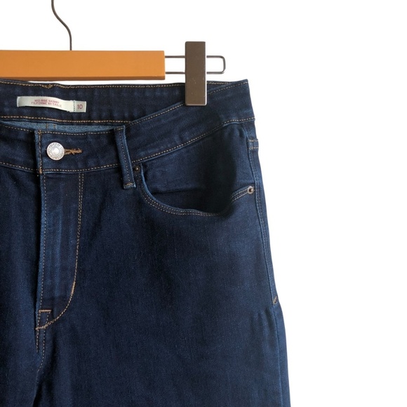 Levi’s Mid Rise Skinny Dark Blue Denim Jeans Size 30 - Picture 5 of 14